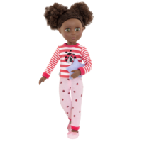 14-inch doll wearing ladybug pajamas