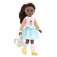 14-inch doll wearing ice cream top and glitter boots