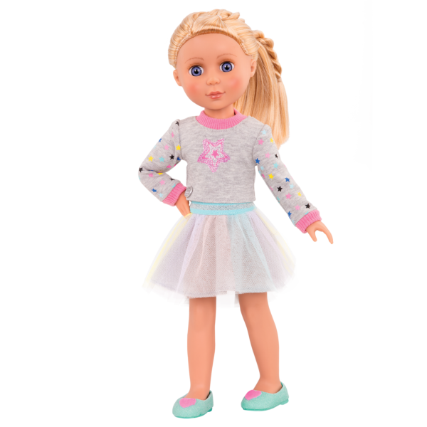 14-inch doll wearing star sweater
