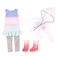Transparent windbreaker for 14-inch doll