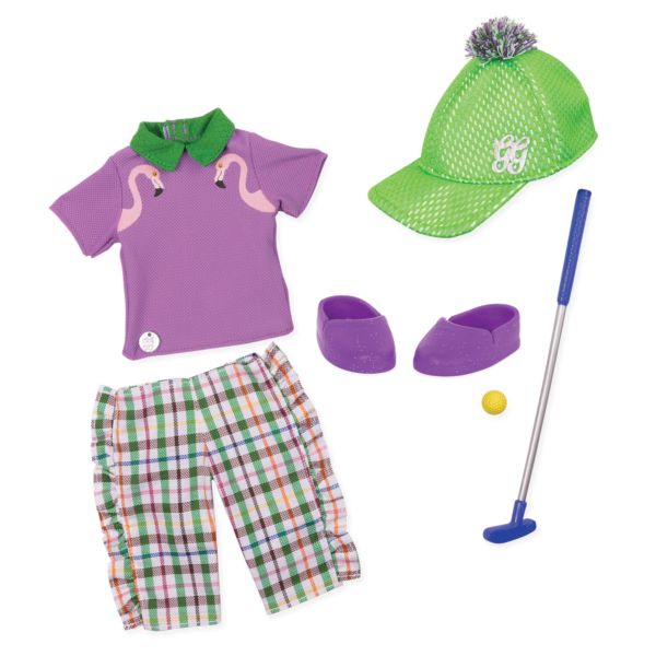 Mini-putt outfit for 14-inch doll