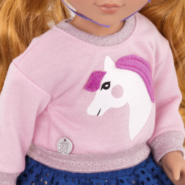 14-inch doll wearing equestrian outfit