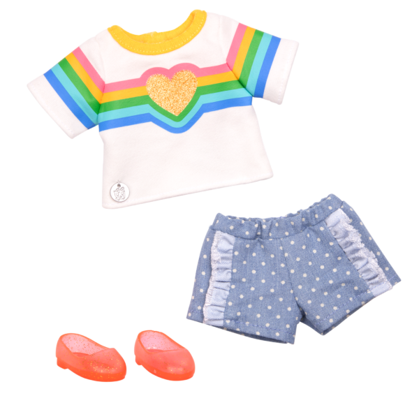 Rainbow outfit for 14-inch doll