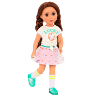 14-inch doll wearing lucky clover outfit