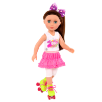 14-inch doll wearing roller skating outfit