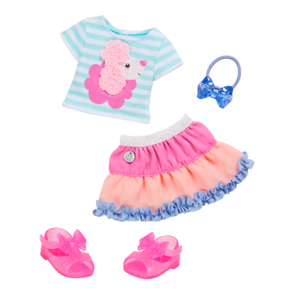 Poodle-themed outfit for 14-inch doll