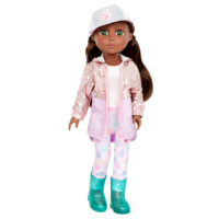 Eniko Doll in Peace & Love Outfit with Rain Jacket