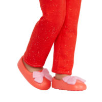 Doll slippers with pink bow