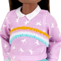 collared sweater with horses and rainbow