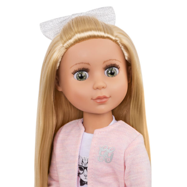 14-inch posable doll blonde hair and green eyes