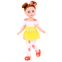 14-inch posable doll with red hair and blue eyes