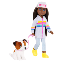 14-inch posable doll walking Shiba Inu dog plushie