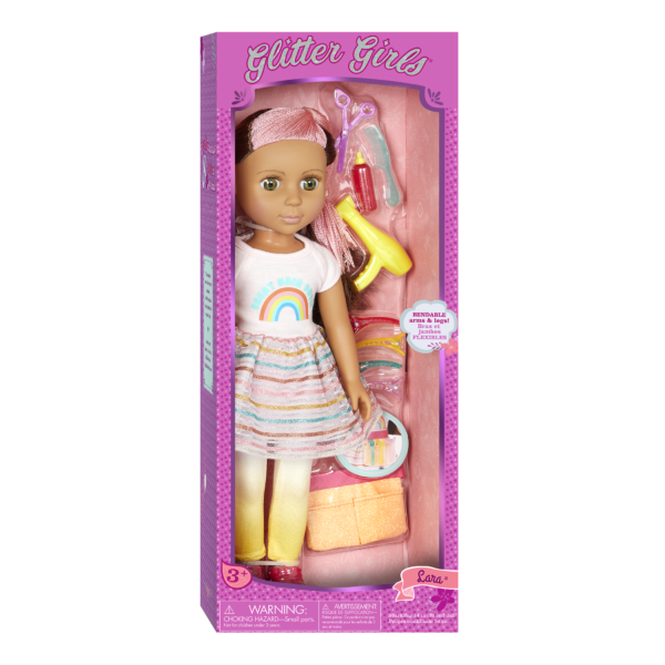 14-inch posable doll with hairdressing accessories