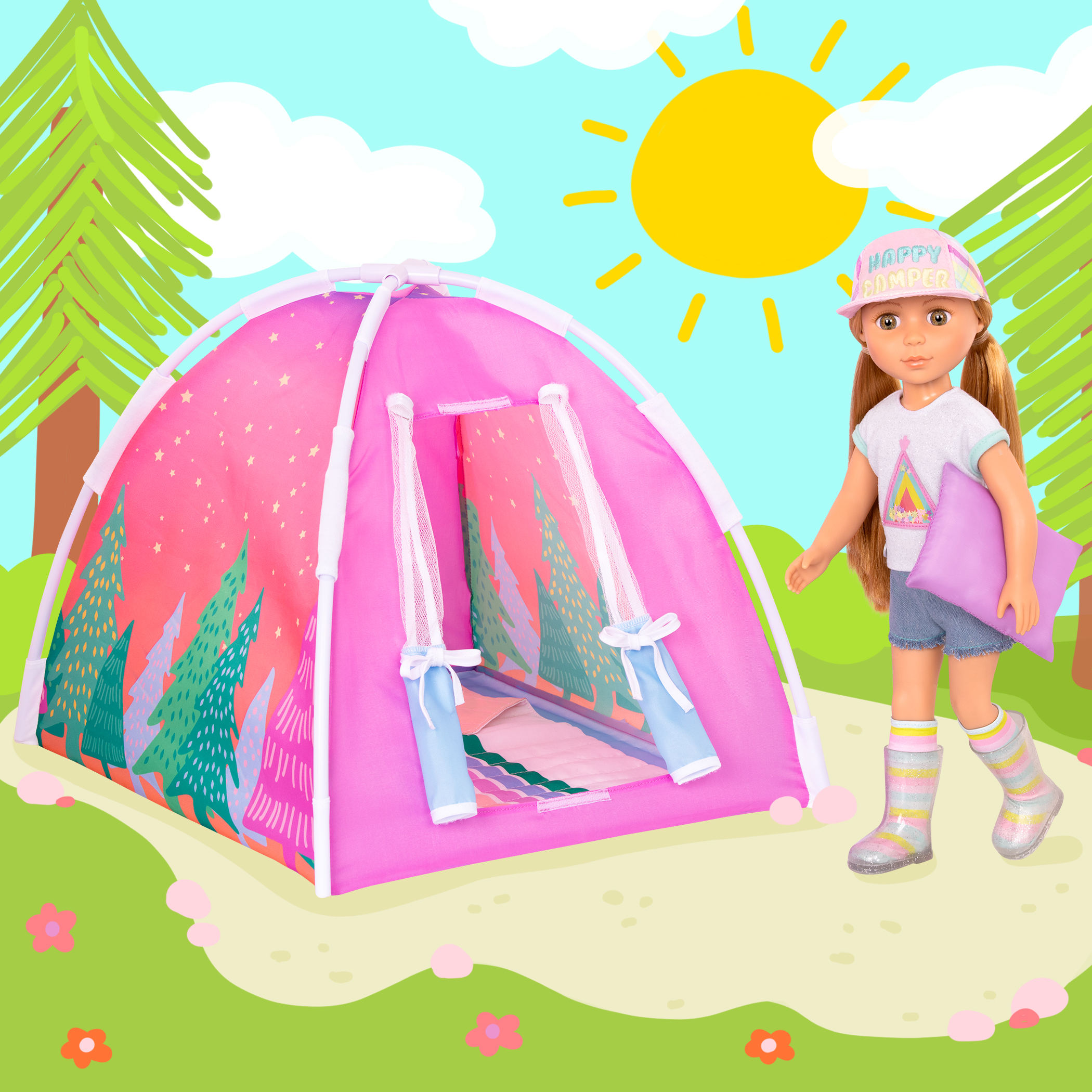 Glitter Girls 14-inch Doll Astrid with Tent Camping Playset