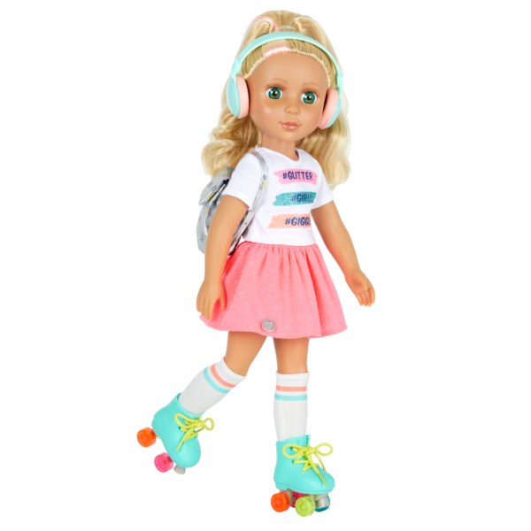 Glitter Girls Sunnie 14-inch Poseable Roller Skating Doll Blonde Hair Green Eyes