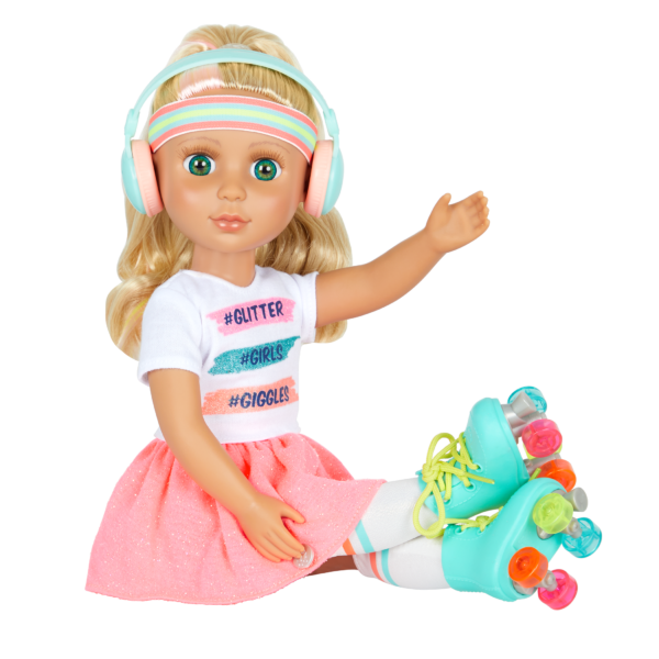 Glitter Girls Sunnie 14-inch Poseable Doll Rainbow Roller Skates