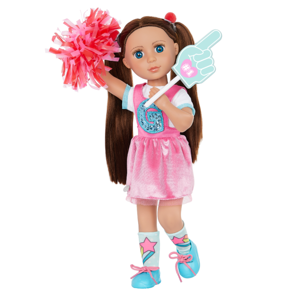 Glitter Girls Alfie 14-inch Posable Cheerleader Doll with Pom Poms