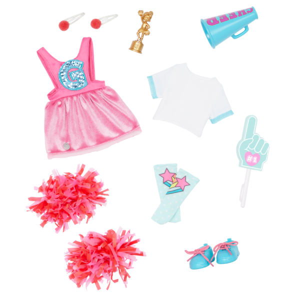 Glitter Girls Alfie 14-inch Posable Cheerleader Doll Outfit & Accessories