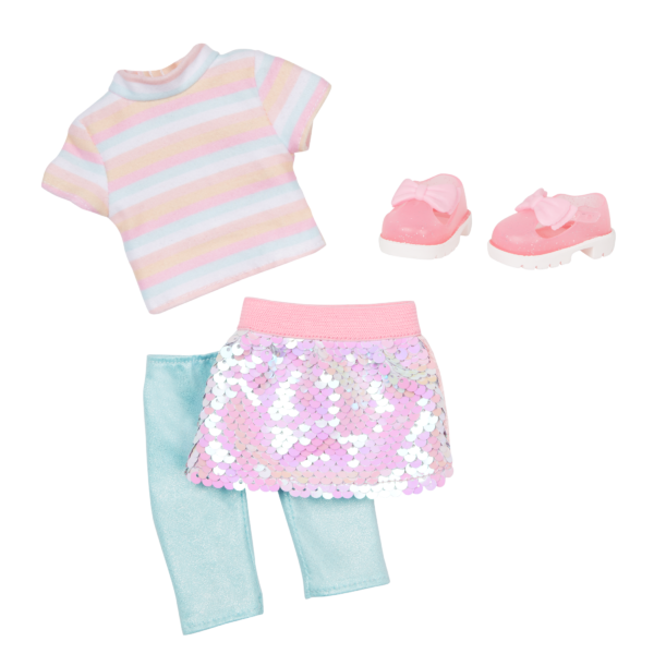Jas doll clothes with skirt leggings top and shoes