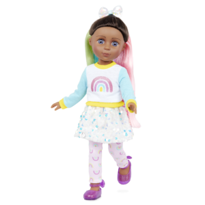 Glitter Girls 14-inch doll posing in rainbow outfit