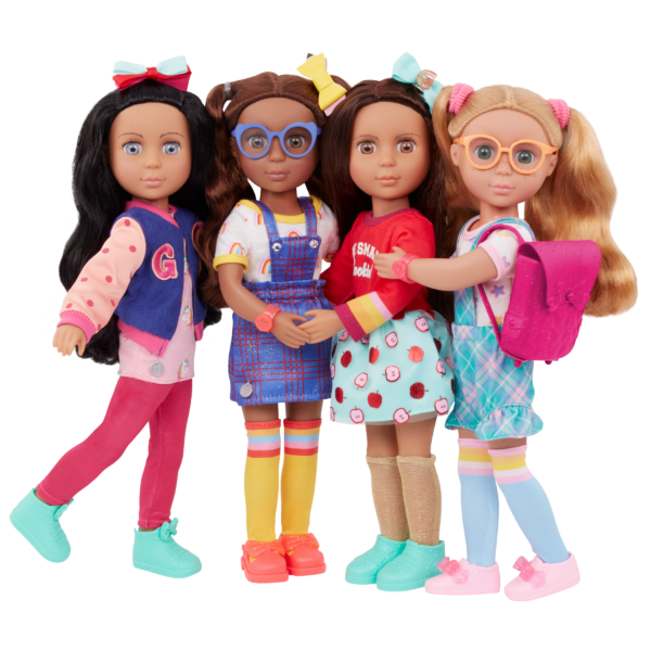 group shot of Glitter Girls school dolls