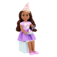 14-inch Posable Birthday Doll Meera Eating Cake
