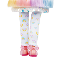 rainbow tights and pink glitter shoes