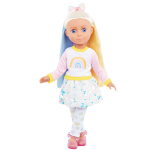 14-inch doll Laica with blonde and blue hair