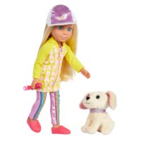 Doll with pup doing tricks