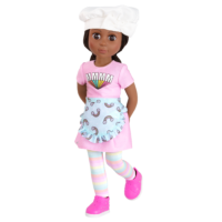 Ryanne 14-inch doll with baker hat posing