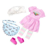 Ryanne baker outfit pink blue rainbows hat shoes
