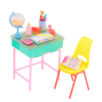 School Desk and Accessories for 14-inch Dolls