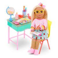 Glitter Girls Mallory and School Desk Set for Dolls