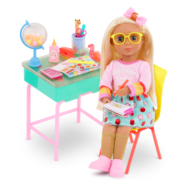 Glitter Girls Mallory and School Desk Set for Dolls