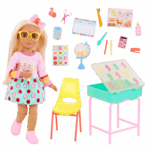 Glitter Girls 14-Inch Doll Mallory & School Desk Playset