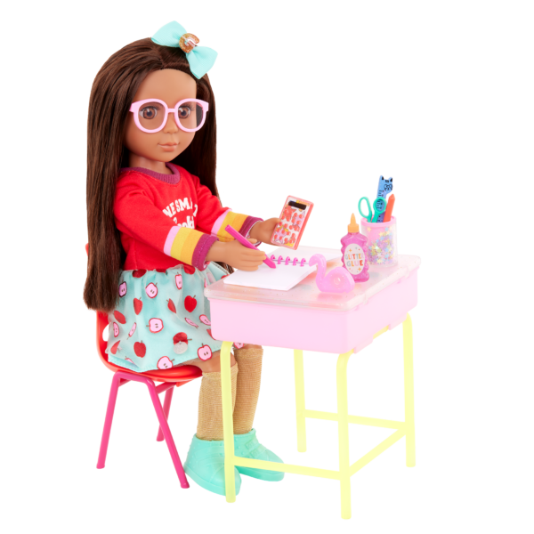 Alessa Glitter Girls Doll Sitting at Desk