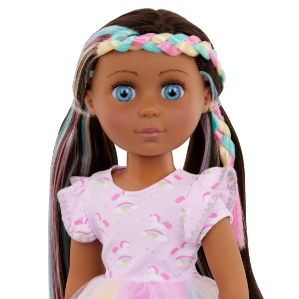 Samara Doll with Rainbow Braid in Hair