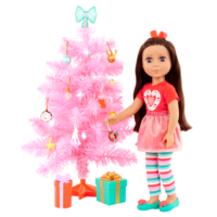Eve 14-Inch Doll and Pink Christmas Tree