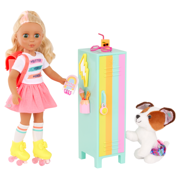 Sunnie Rollerblade Doll with Pup