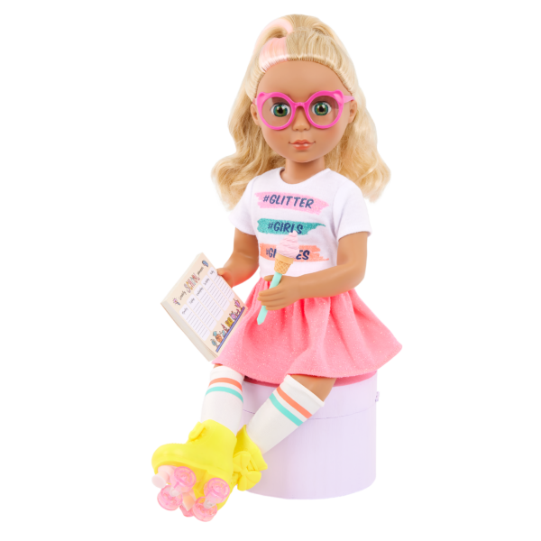 Glitter Girls Sunnie Doll with Pink Glasses and Notebook