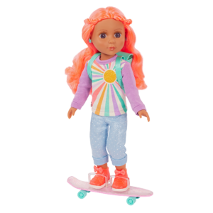 Sian from Glitter Girls Standing on her Skateboard