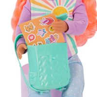 Close up of Sian from Glitter Girls with School Bag and Sticker Sheet