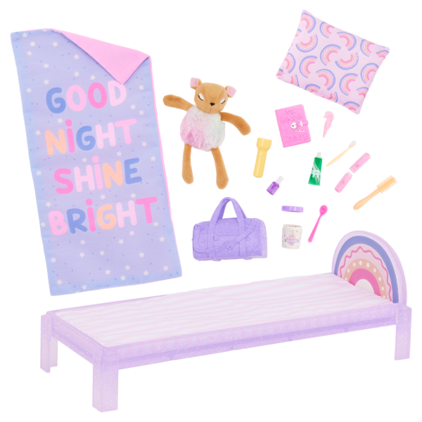 Glitter Girls Dollhouse Furniture for Bedroom with Bedtime Accessories