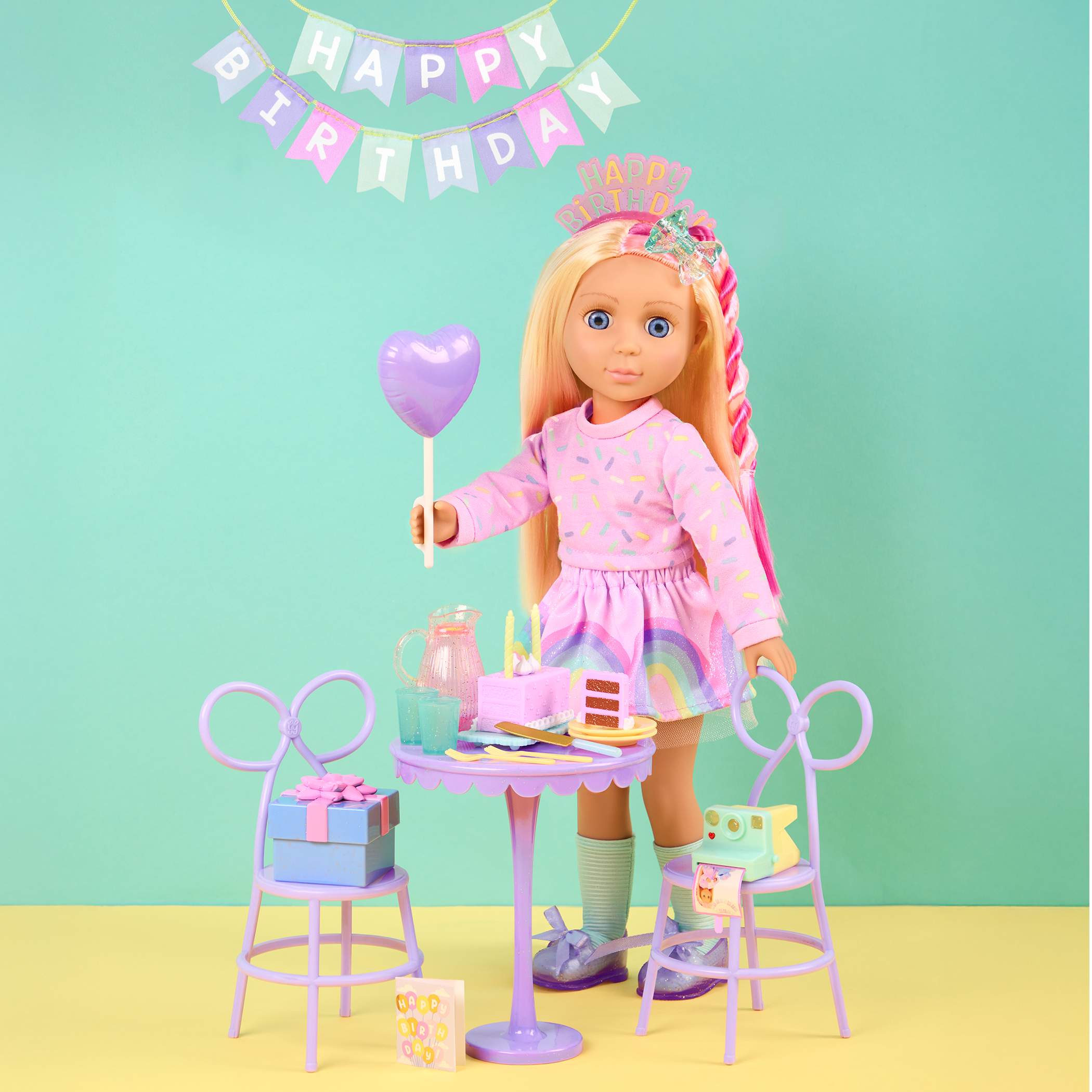 14-inch doll Glitter Girls Evie & GG Birthday Party Playset