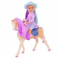 Ciara Sitting on Toy Horse Clover from Glitter Girls