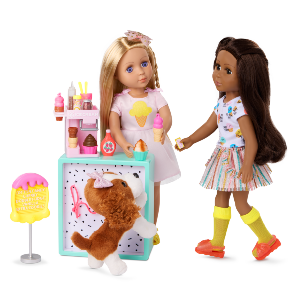 Lacy the Doll Serving Soft-Serve Ice Cream the Pup and Friend