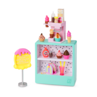 Soft Serve Ice Cream Machine on Counter with Doll Accessories