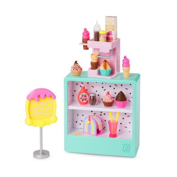 Soft Serve Ice Cream Machine on Counter with Doll Accessories