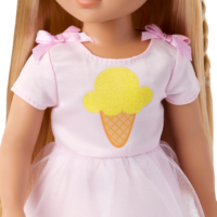 Close-Up of Lacy's Pink Dress for Dolls