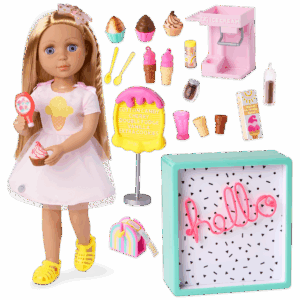 Glitter Girls 14-Inch Doll Lacy & GG Ice Cream Playset